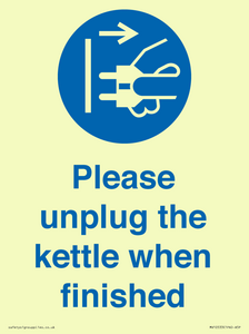 Please unplug the kettle when finished